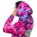 Vegan Heart Tie-Dye Unisex Hoodie | Pink Violet Pulse