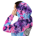 Vegan Heart Tie-Dye Unisex Hoodie | Blue Pink Bloom