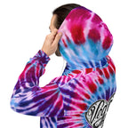 Vegan Heart Tie-Dye Unisex Hoodie | Blue Violet Spiral