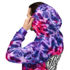 Vegan Heart Tie-Dye Unisex Hoodie | Violet Red Flame
