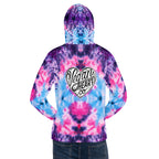 Vegan Heart Tie-Dye Unisex Hoodie | Blue Pink Bloom