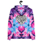 Vegan Heart Tie-Dye Unisex Hoodie | Blue Pink Bloom