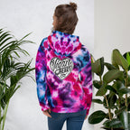 Vegan Heart Tie-Dye Unisex Hoodie | Blue Pink Nebula