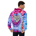 Vegan Heart Tie-Dye Unisex Hoodie | Blue Violet Spiral