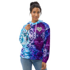 Vegan Heart Tie-Dye Unisex Hoodie | Aqua Violet Tide