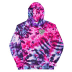 Vegan Heart Tie-Dye Unisex Hoodie | Pink Violet Pulse