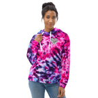 Vegan Heart Tie-Dye Unisex Hoodie | Pink Violet Pulse