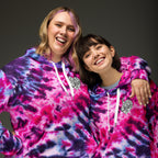 Vegan Heart Tie-Dye Unisex Hoodie | Pink Violet Pulse