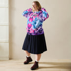 Vegan Heart Tie-Dye Unisex Hoodie | Blue Pink Bloom