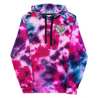 Vegan Heart Tie-Dye Unisex Hoodie | Blue Pink Nebula