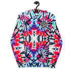 Vegan Heart Tie-Dye Unisex Hoodie | Red Aqua Obsidian Spiral