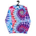 Vegan Heart Tie-Dye Unisex Hoodie | Blue Violet Spiral