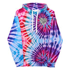 Vegan Heart Tie-Dye Unisex Hoodie | Blue Violet Spiral