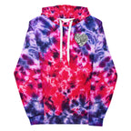 Vegan Heart Tie-Dye Unisex Hoodie | Violet Red Flame