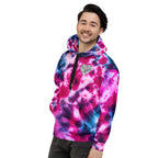 Vegan Heart Tie-Dye Unisex Hoodie | Blue Pink Nebula