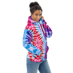 Vegan Heart Tie-Dye Unisex Hoodie | Blue Violet Spiral