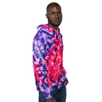 Vegan Heart Tie-Dye Unisex Hoodie | Violet Red Flame